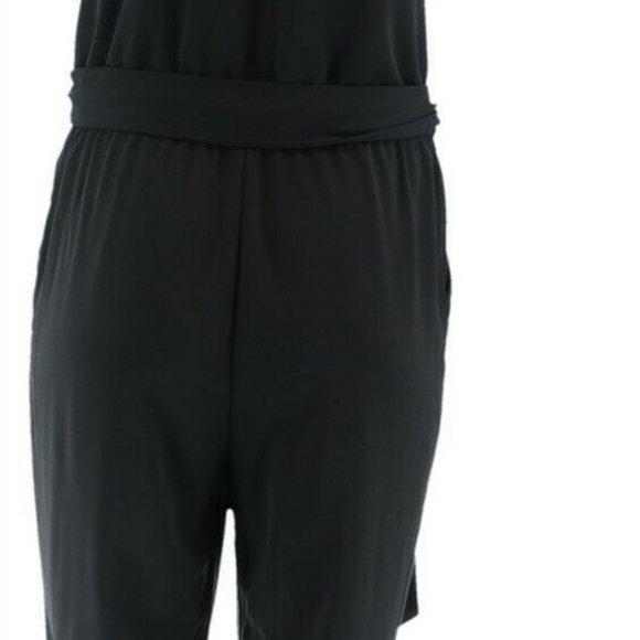 NWT H BY HALSTON WRAP‎ V-NECK TIE WAIST JUMPSUIT - Picture 4 of 15